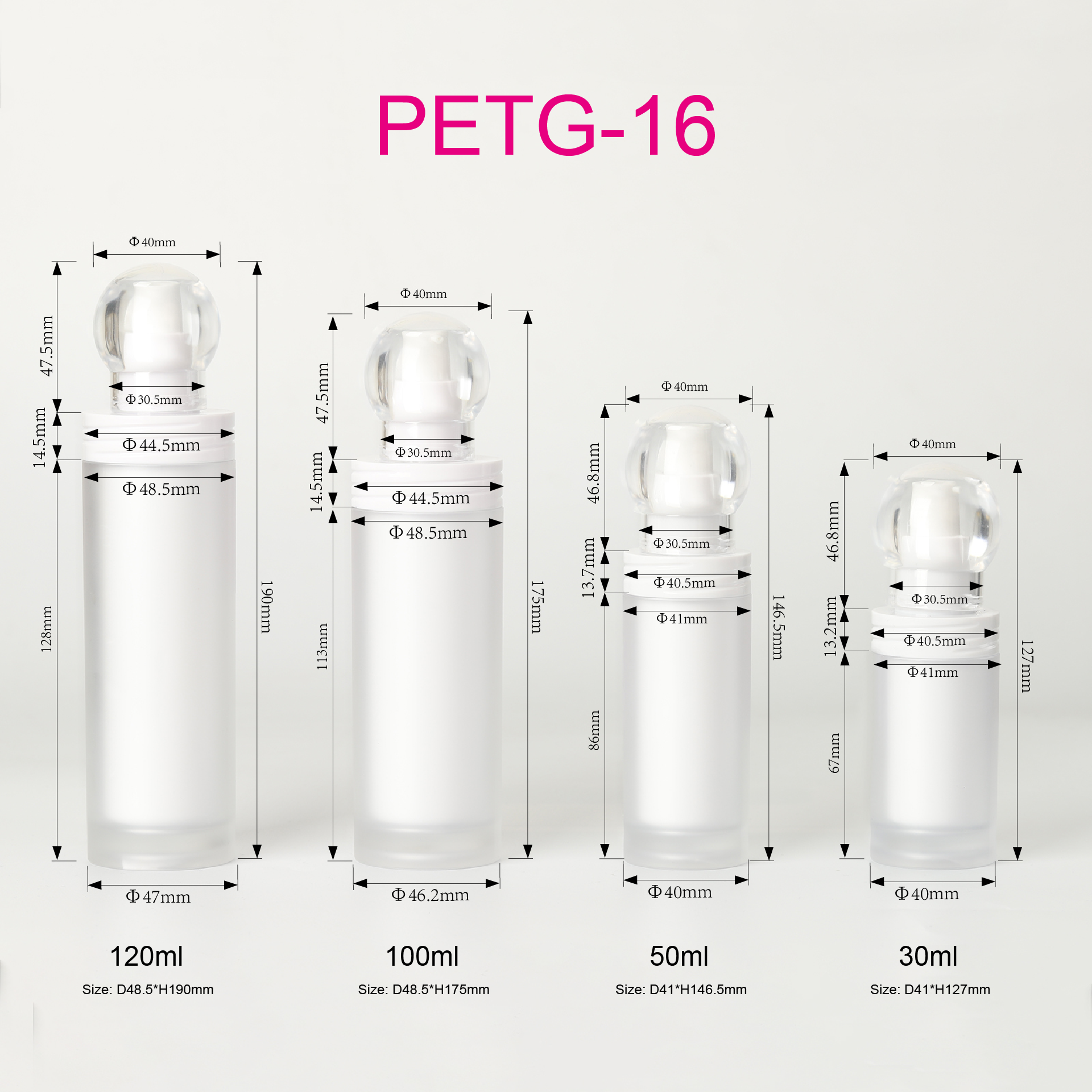 Cosmetic Packaging Bottles 30ml 50ml 100ml 120ml Double Wall Skin Care Face Cream Jar Essence Lotion Bottle Set