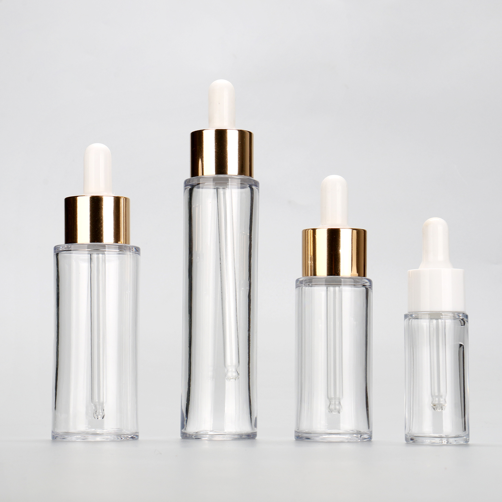 Empty 15ml 30ml 50ml 60ml Round Dropper Head Serum Bottle PET Plastic Clear Cosmetics Essential Oil Dropper Bottle