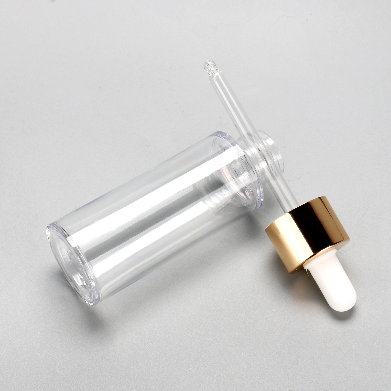 Empty 15ml 30ml 50ml 60ml Round Dropper Head Serum Bottle PET Plastic Clear Cosmetics Essential Oil Dropper Bottle