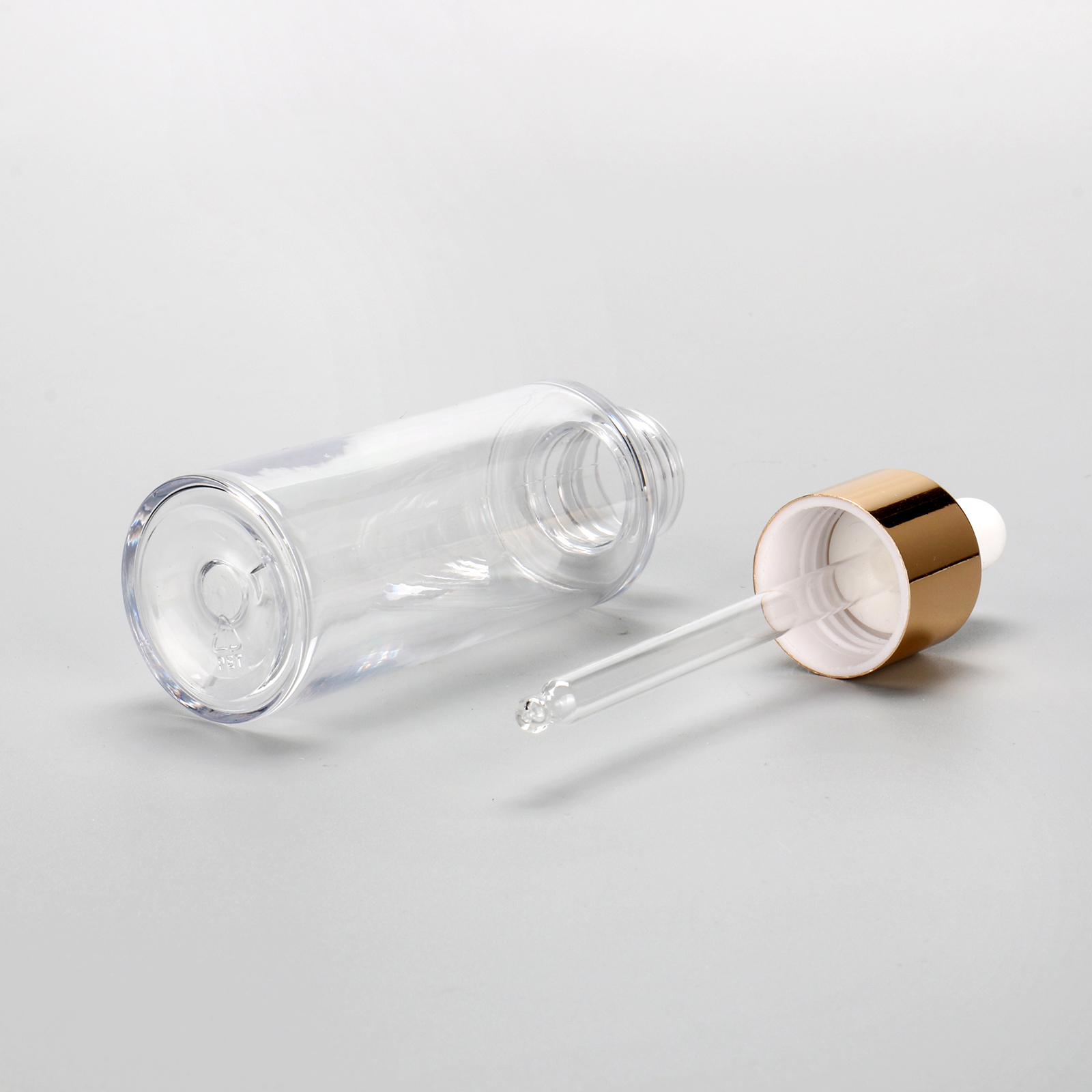 Empty 15ml 30ml 50ml 60ml Round Dropper Head Serum Bottle PET Plastic Clear Cosmetics Essential Oil Dropper Bottle