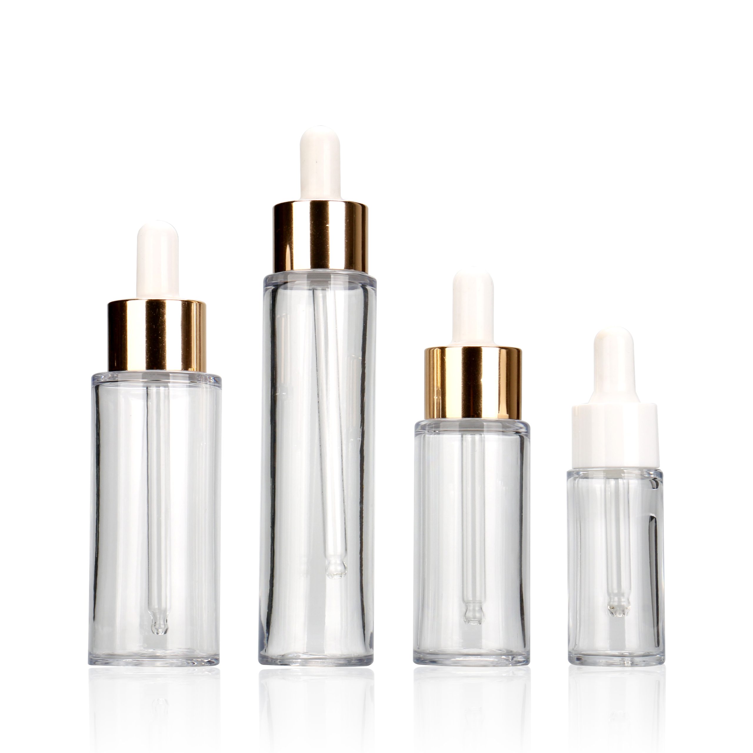 Empty 15ml 30ml 50ml 60ml Round Dropper Head Serum Bottle PET Plastic Clear Cosmetics Essential Oil Dropper Bottle