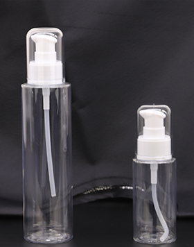 Travel Clear Pet 60ml 150ml Facial Cream Essence bottle Round Plastic Cosmetic Body Lotion Pump Bottle