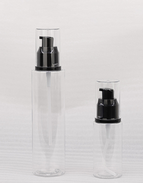 60ML 150ML Round Clear 60ml 150ml Transparent PET Plastic Lotion Pump Spray Bottle With Black Pump