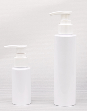 Cylinder 60ml 150ml Empty White PET Plastic Cosmetic Hair Conditioner Shampoo Bottle With Lotion Pump