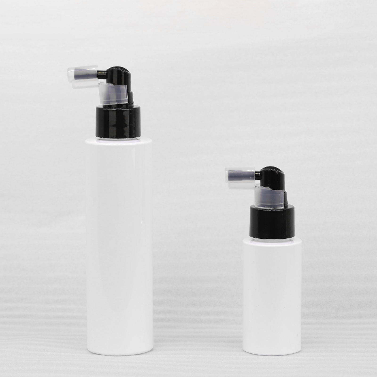 Empty Powder Glitter Puff Sprayer PET Plastic Bottle Mouth Nasal Mist Spray Bottle With Long Nozzle