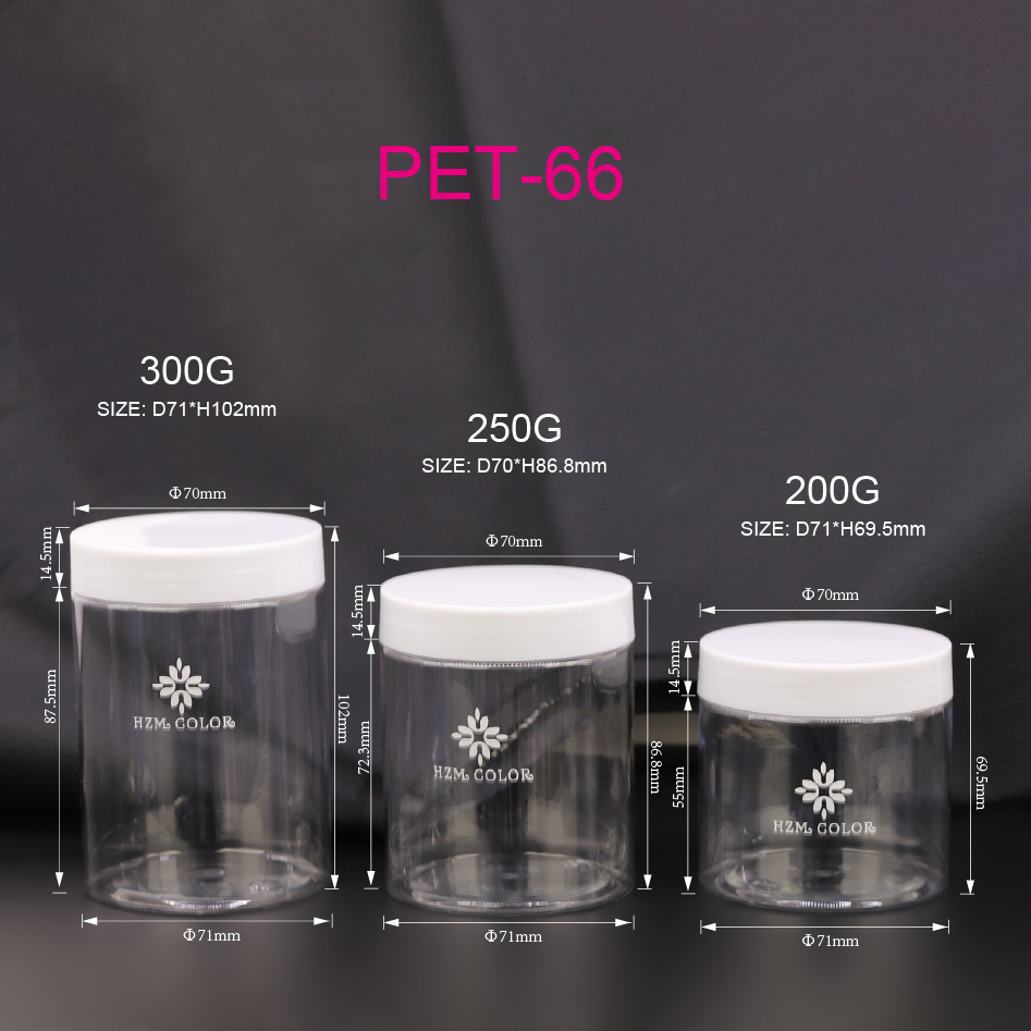 Empty 200g 250g 300g Plastic Cream Container PET Clear Cosmetic Body Scrub Facial Mask Jar With White Lid