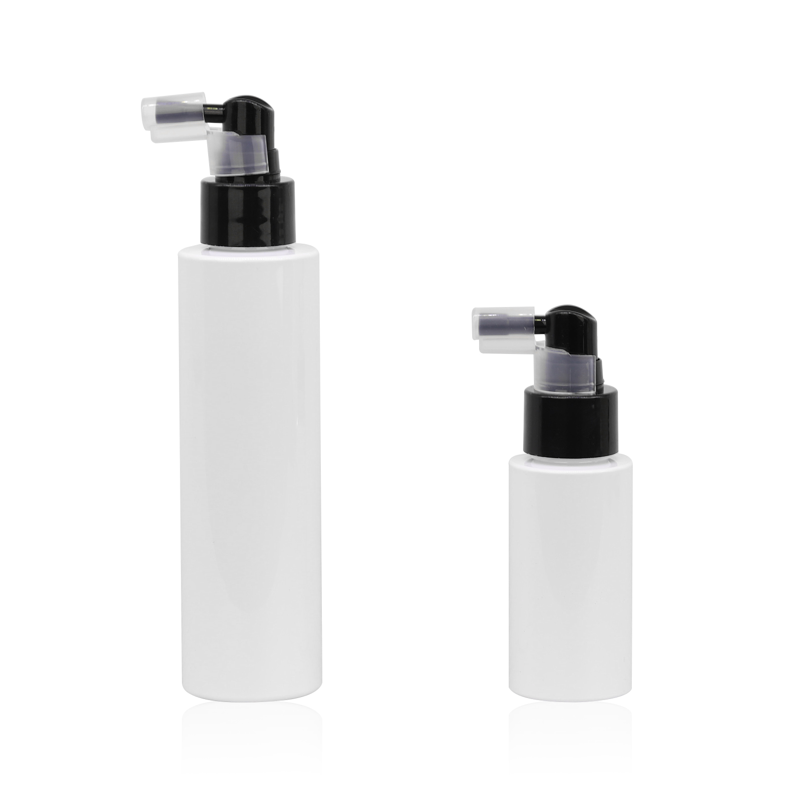 Empty Powder Glitter Puff Sprayer PET Plastic Bottle Mouth Nasal Mist Spray Bottle With Long Nozzle