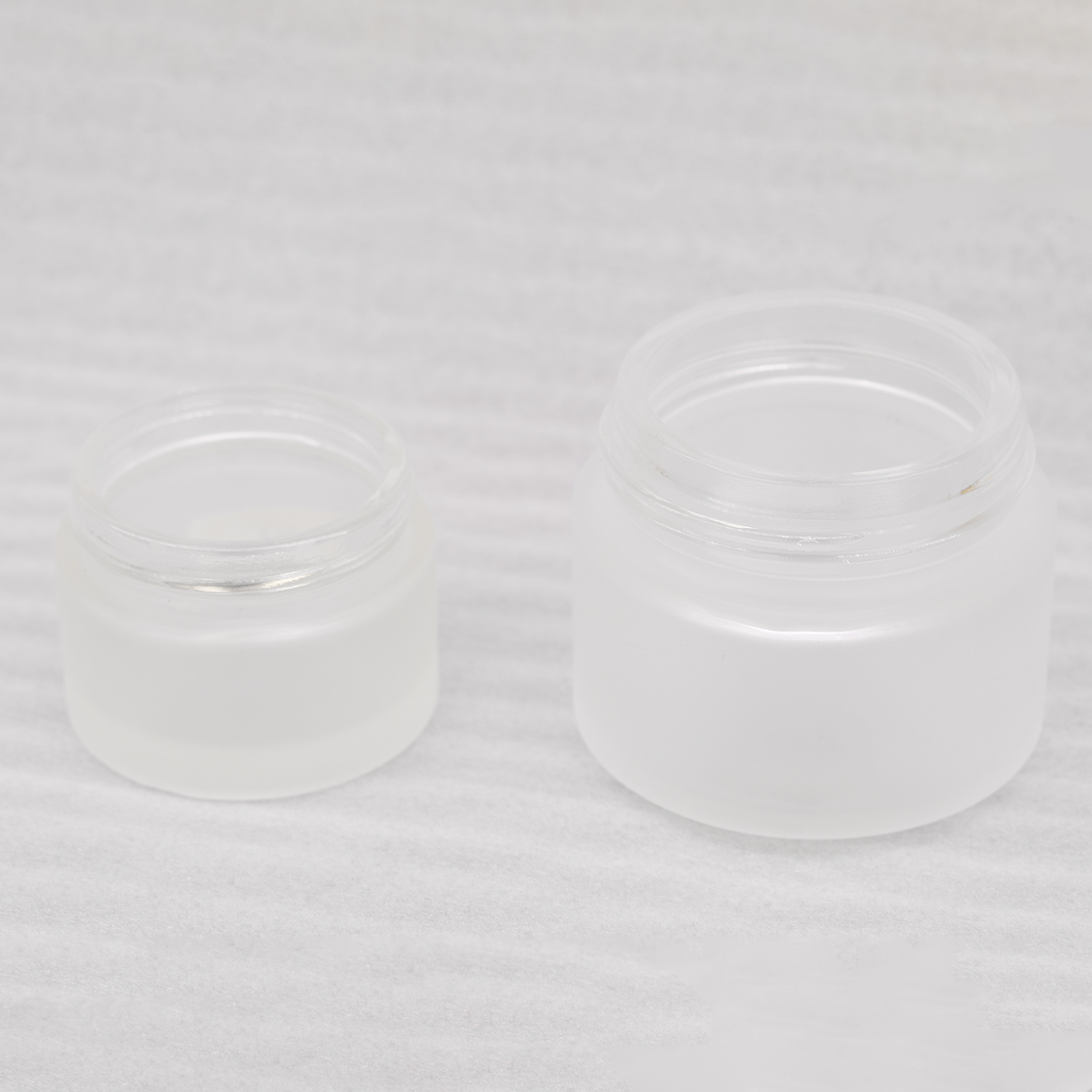 Cosmetic Containers Water Transfer Printing Wood Grain Lid 5g 10g 15g 20g 30g 50g 100g 200g Frosted Clear Glass Cream Jar