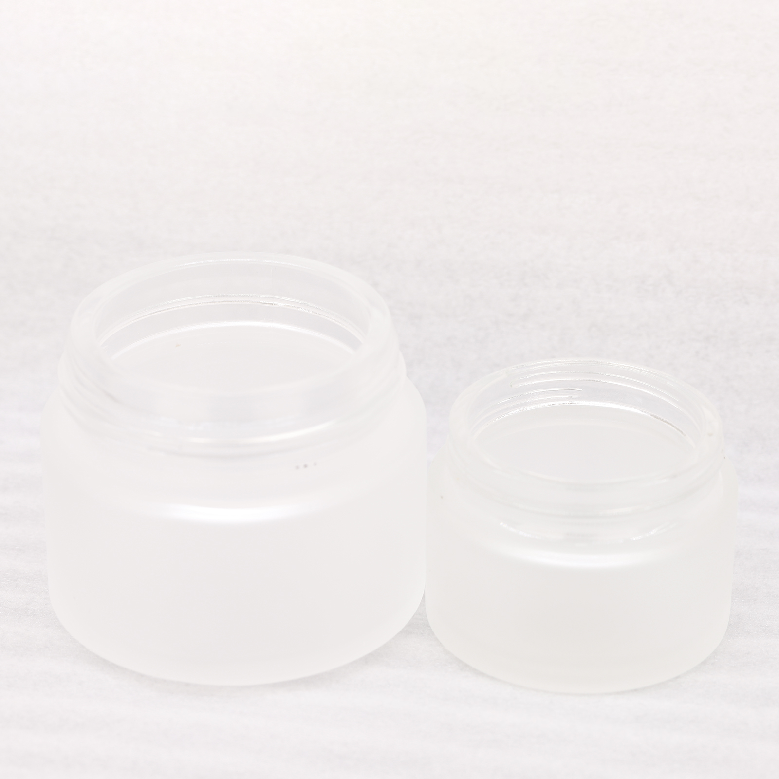 5g 10g 15g 20g 30g 50g 100g 200g Empty Frosted Glass Cosmetic Cream Jars With Plastic Wood Grain Lid