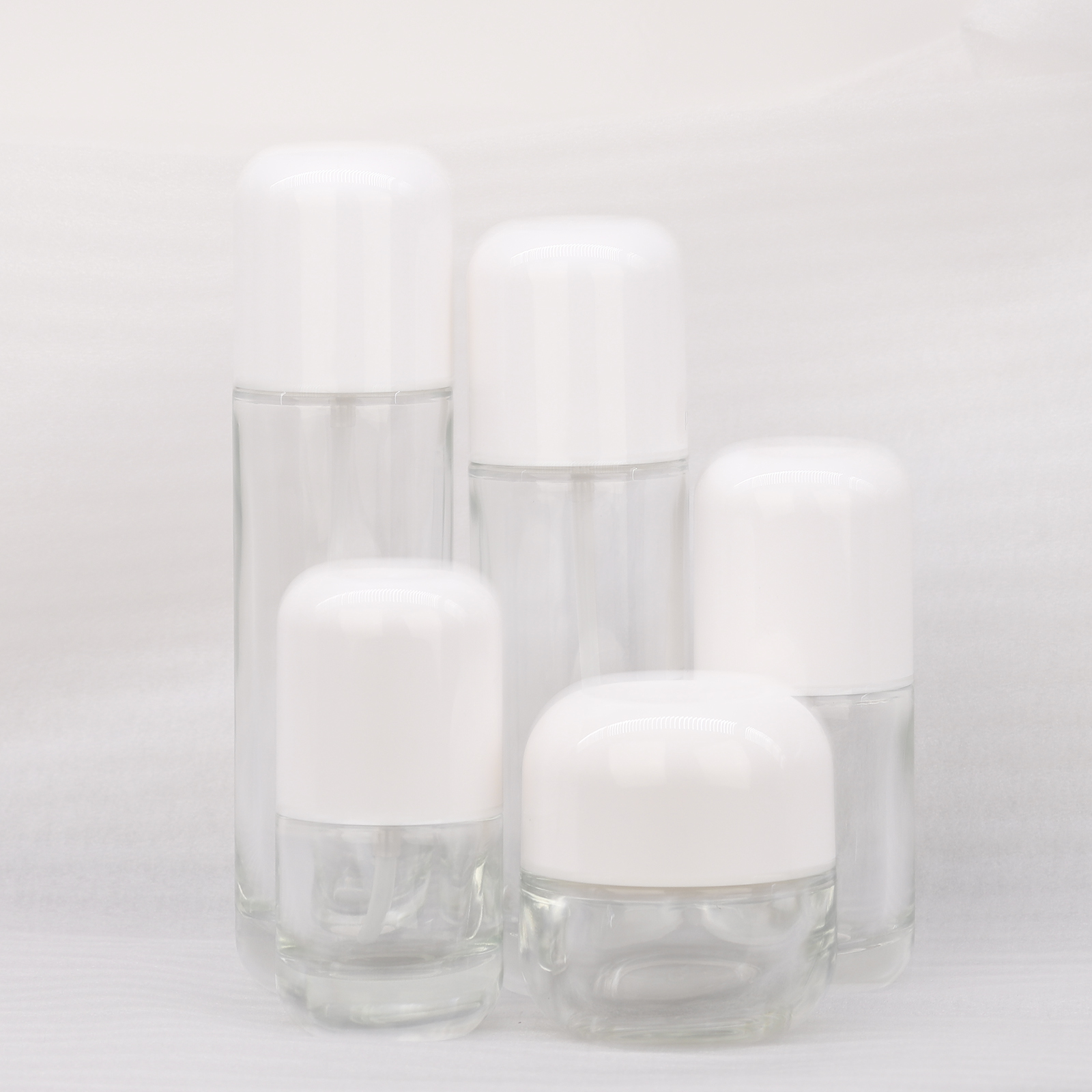 30ml 50ml 100ml 120ml 50g Cosmetic Glass Bottle Serum Lotion Pump Bottle Glass Cream Jar Container