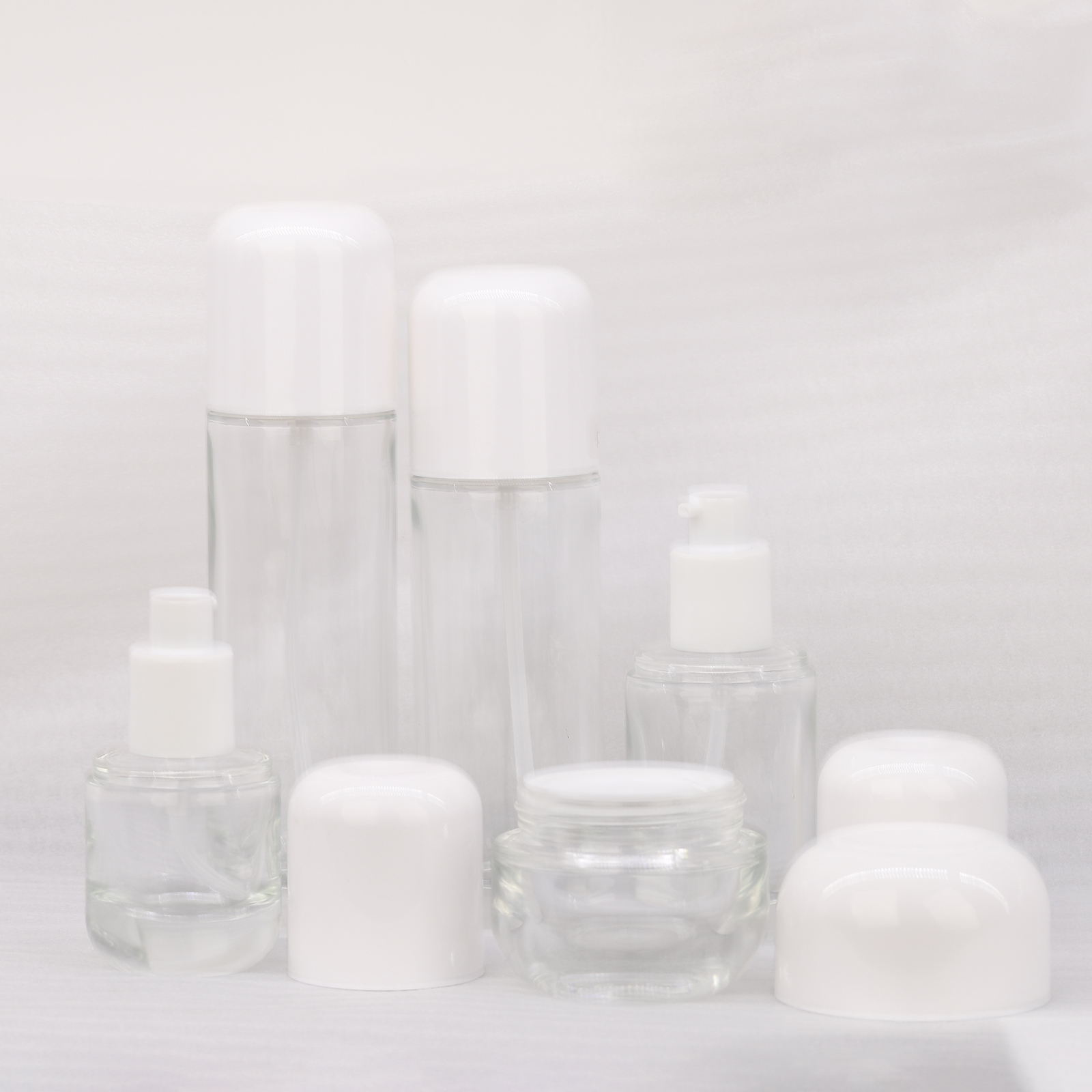 30ml 50ml 100ml 120ml 50g Cosmetic Glass Bottle Serum Lotion Pump Bottle Glass Cream Jar Container