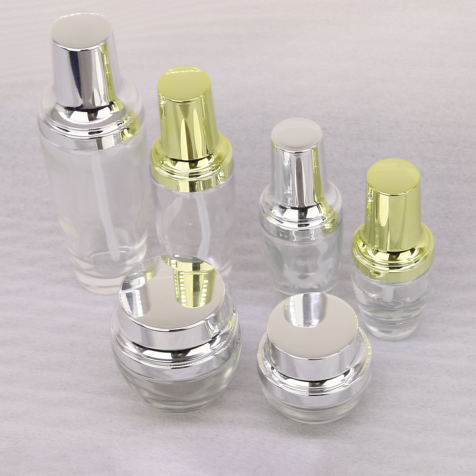 Luxury 30g 50g 30ml 50ml 100ml 120ml Cosmetics Packaging Skin Care Serum Glass Lotion Pump Bottle Face Cream Jar Sets