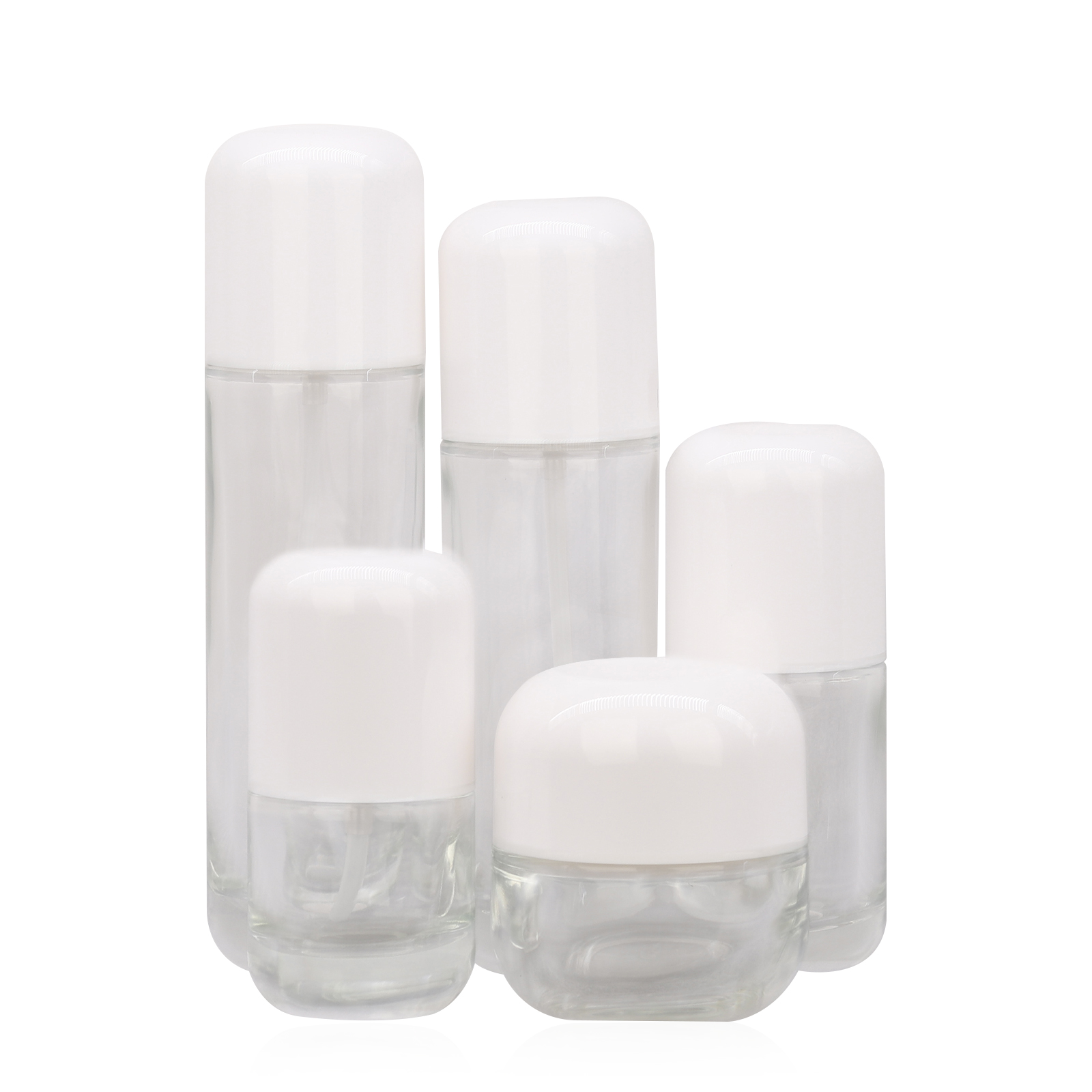 30ml 50ml 100ml 120ml 50g Cosmetic Glass Bottle Serum Lotion Pump Bottle Glass Cream Jar Container