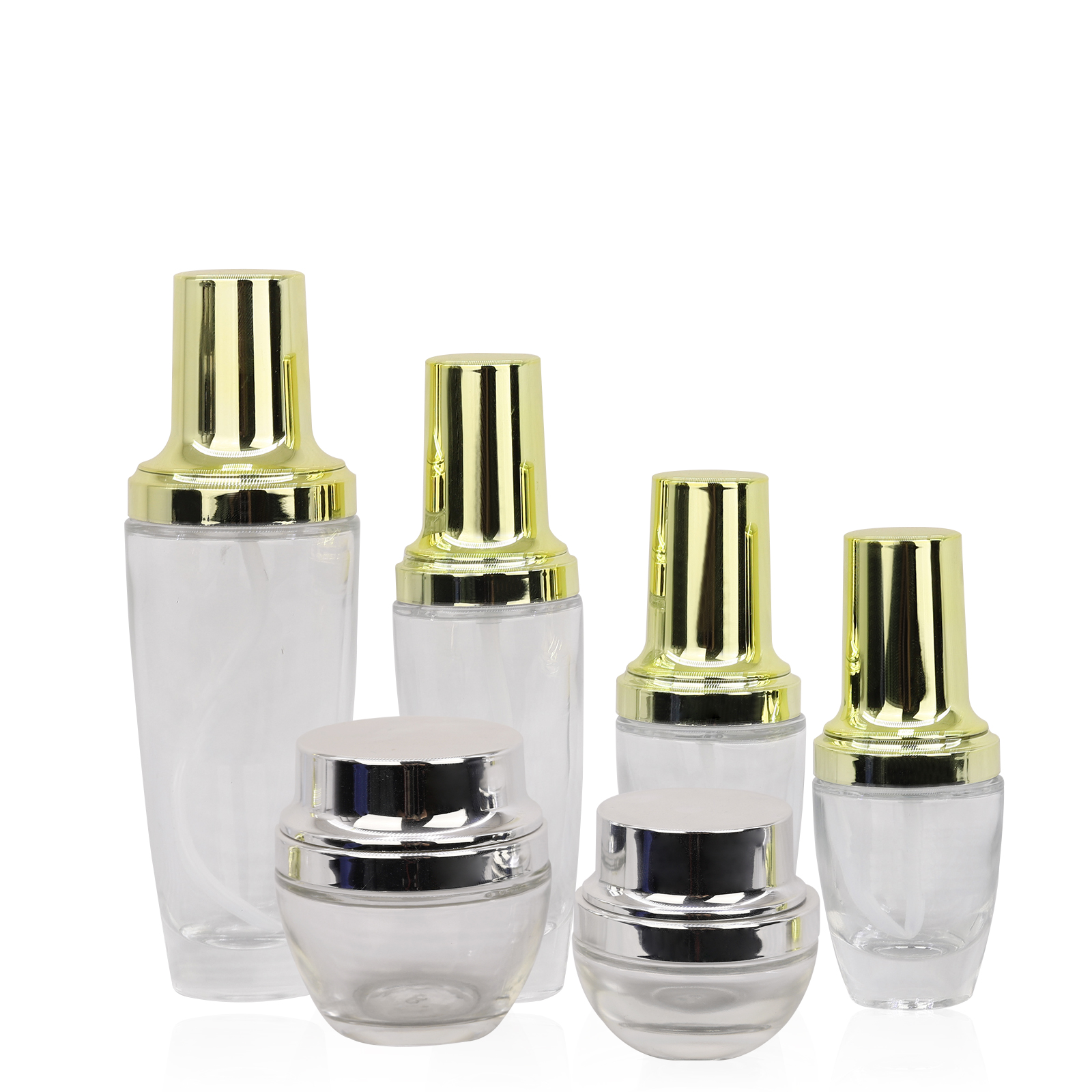 Luxury 30g 50g 30ml 50ml 100ml 120ml Cosmetics Packaging Skin Care Serum Glass Lotion Pump Bottle Face Cream Jar Sets