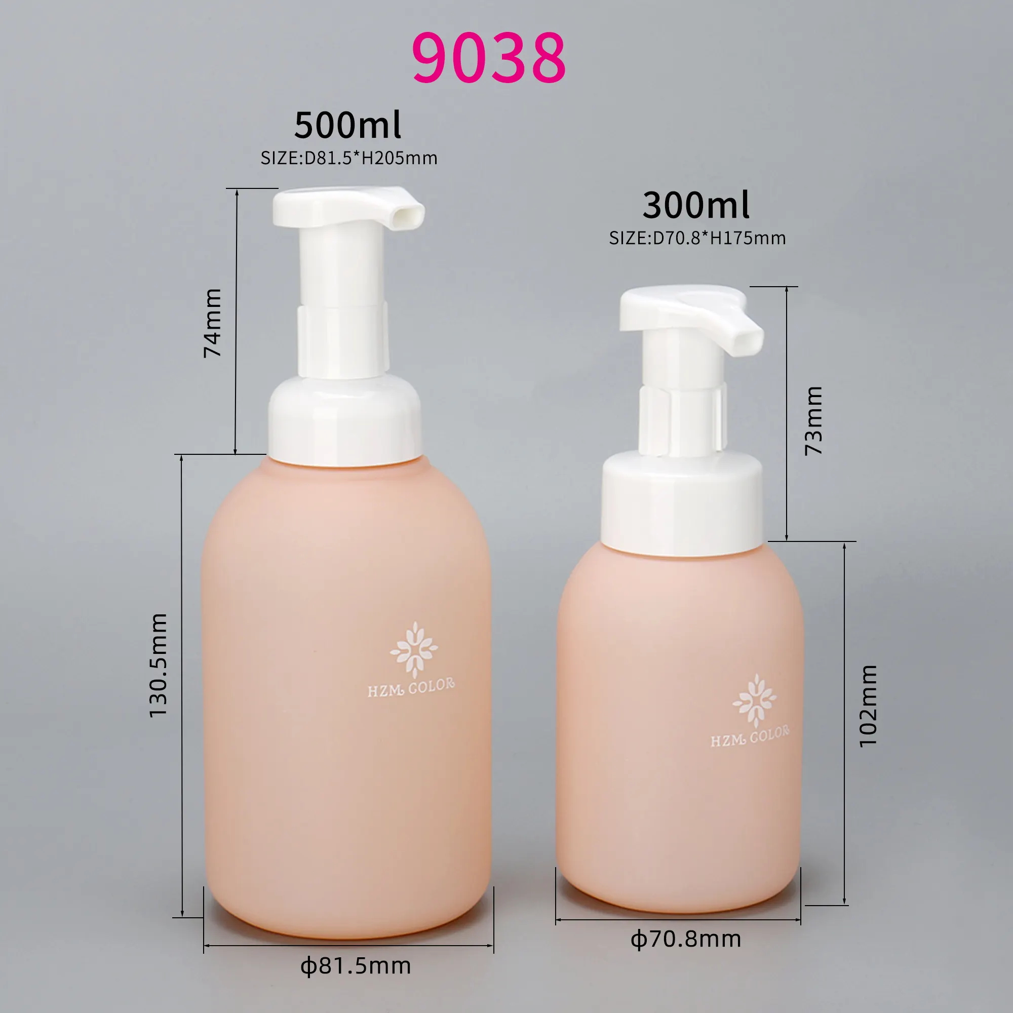 300ml 500ml Soft Touch HDPE Plastic Hand Wash Liquid Soap Bottle Foam Dispensers Pump Mousse Bottle