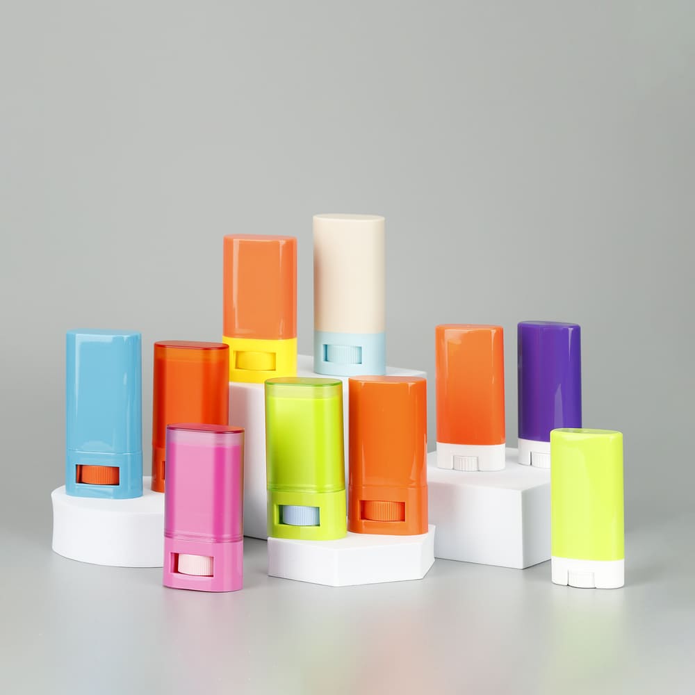 Colorful Plastic Twist-Up Container for Deodorant & Sunscreen