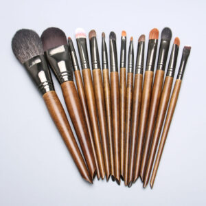 Pro 14 Pcs Face & Eye Brush Set with Angled Handle Design
