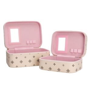 Rectangular PU Leather Vanity Case with Mirror