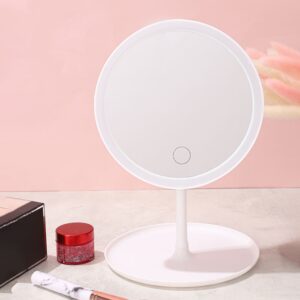 Minimalist White Cosmetic Mirror with LED Lights