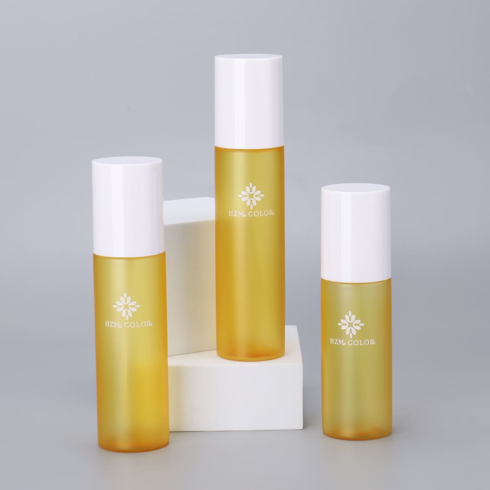 Matte Yellow Cylinder PET Lotion Spray Bottle