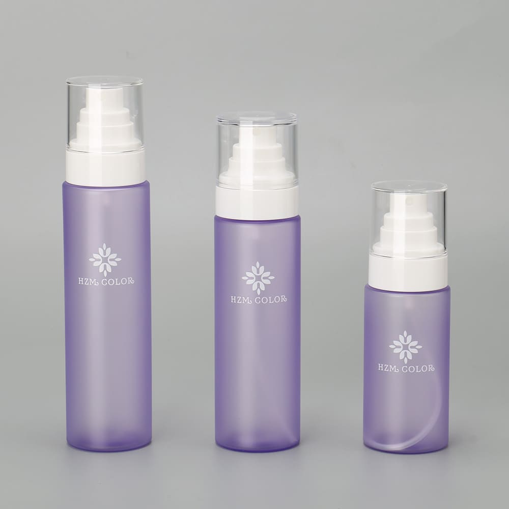 Purple Cylinder PET Lotion Bottle