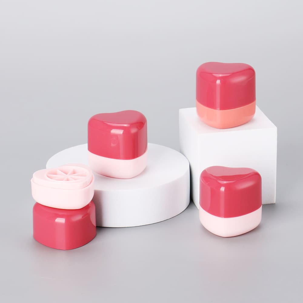 Cute Heart-Shaped Lip Balm Jar with Inner Tray